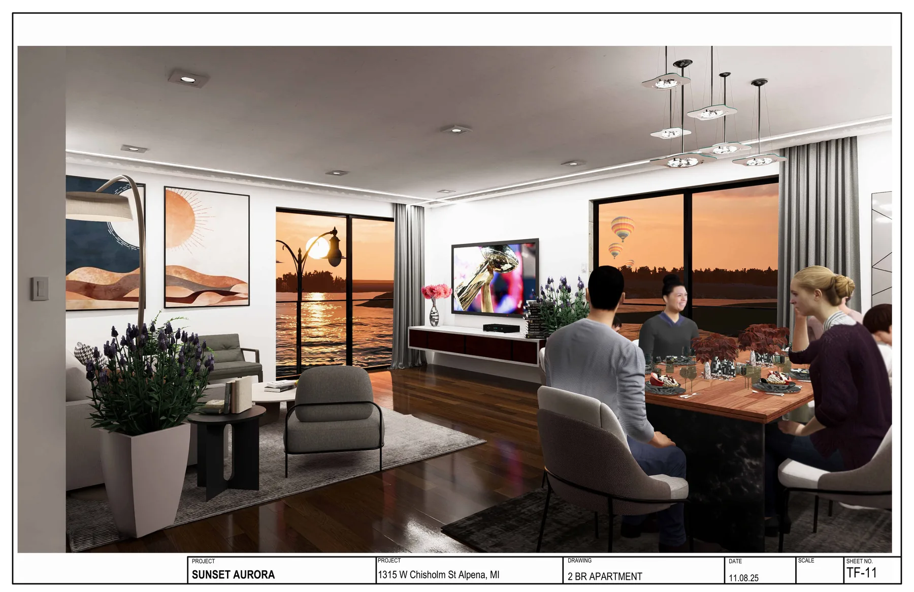Sunset Aurora apartment interior