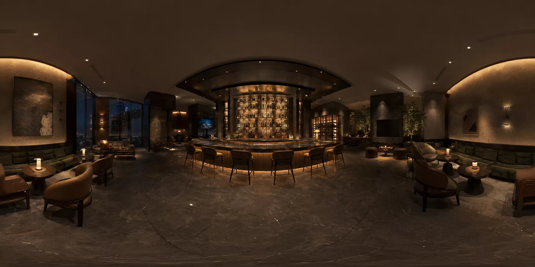 Confidential hospitality lounge interior